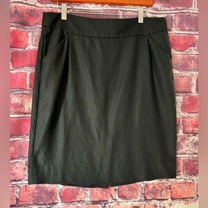 J. Crew Black Cotton Pencil Skirt with Pleated Pockets